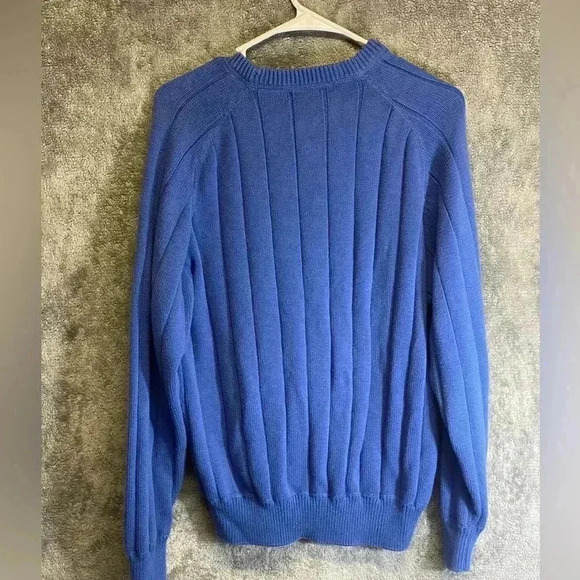Geoffrey‎ Beene men’s blue cable knit sweater size M - Picture 5 of 7